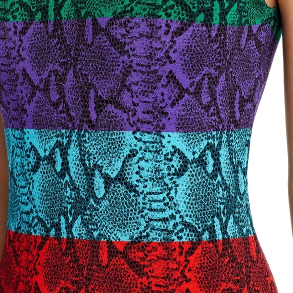 Alice Olivia Delora Rainbow Dress Snake sz 8 - Picture 4 of 4